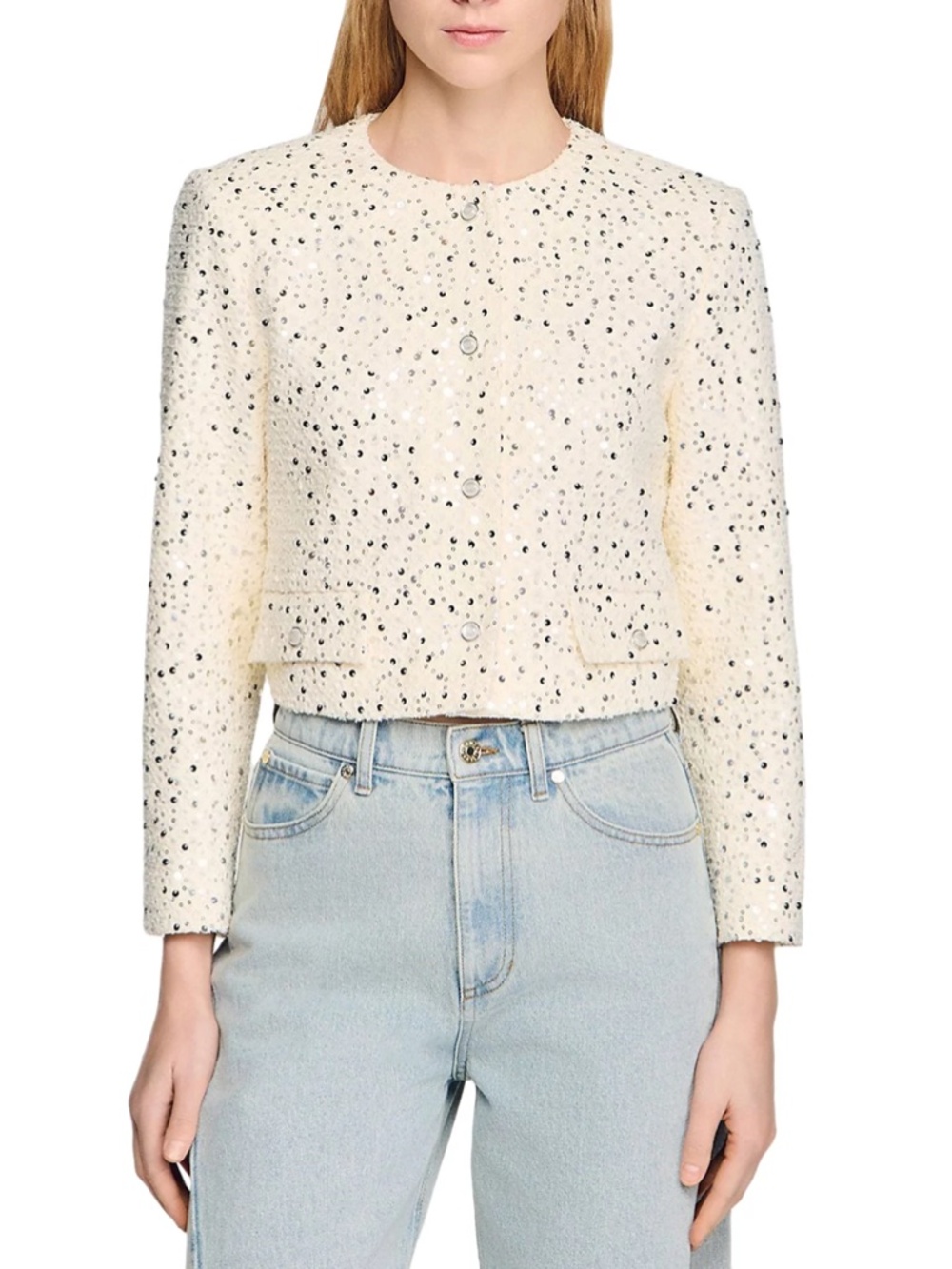 Fidence Geometric Sequin Jacket